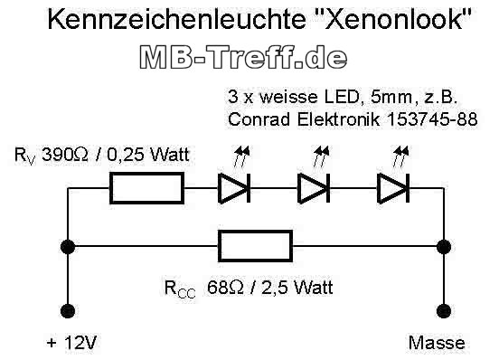 Anleitungen | Mercedes Allgemein | Kennzeichenbeleuchtung im Xenon-look: Bild 0