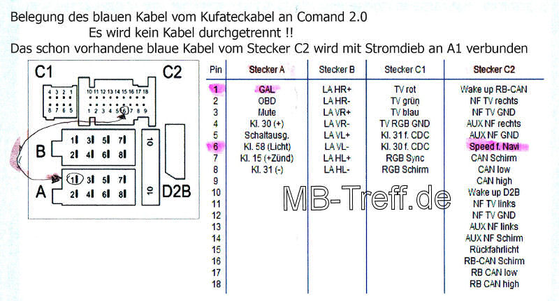 Anleitungen | Mercedes CLK-Klasse (c208) | Comand 2.0 nachrüsten: Bild 14