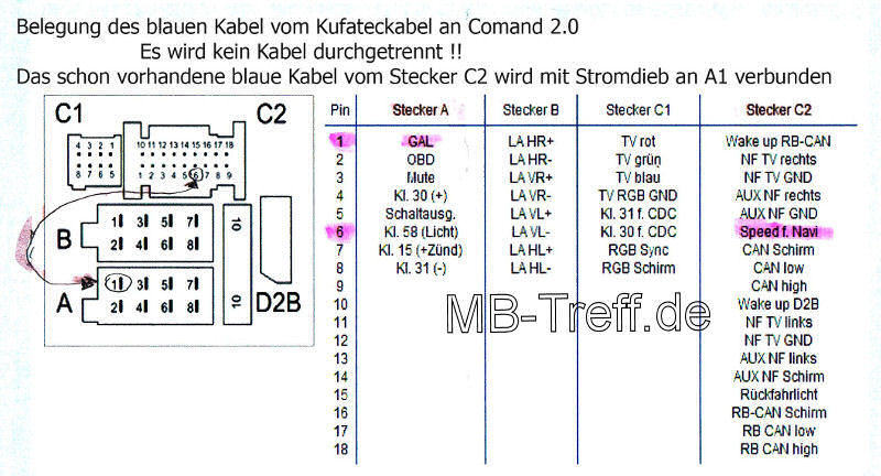 Anleitungen | Mercedes CLK-Klasse (c208) | Comand 2.0 nachrsten: Bild 14